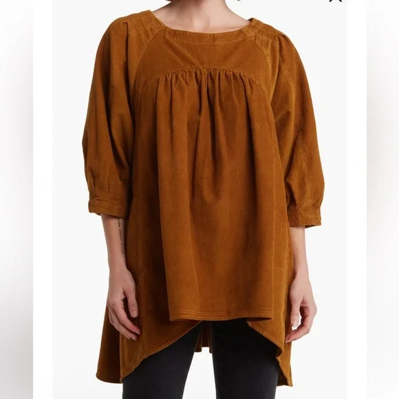 Free People M Corduroy Tunic Top - Picture 5 of 9